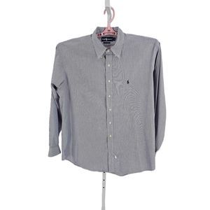 Ralph Lauren Mens‎ Black Button-Down Long Sleeve Collared Shirt Size L